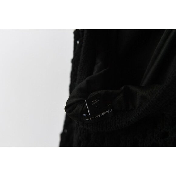 Karen Millen Women's L Black Embroidered Maxi Dress Summer with Fringe - Picture 9 of 13